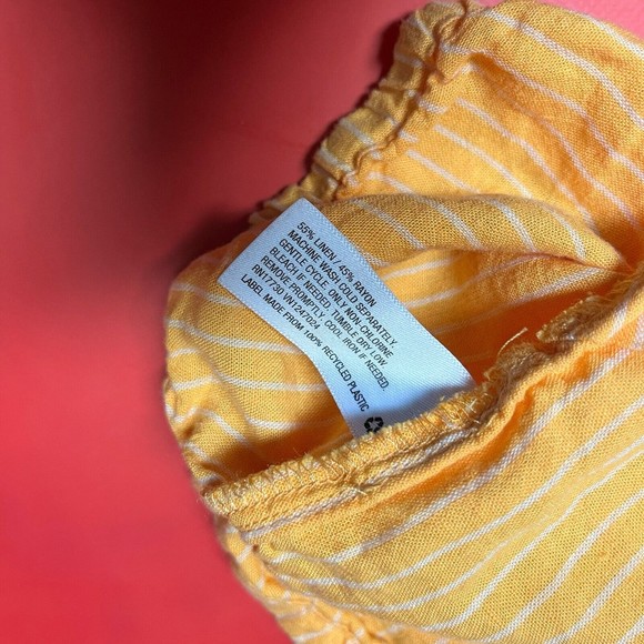 A New Day Womens Size XL Tie-Front Apron Style Tank Top Linen Blend Orange​ - Picture 9 of 9